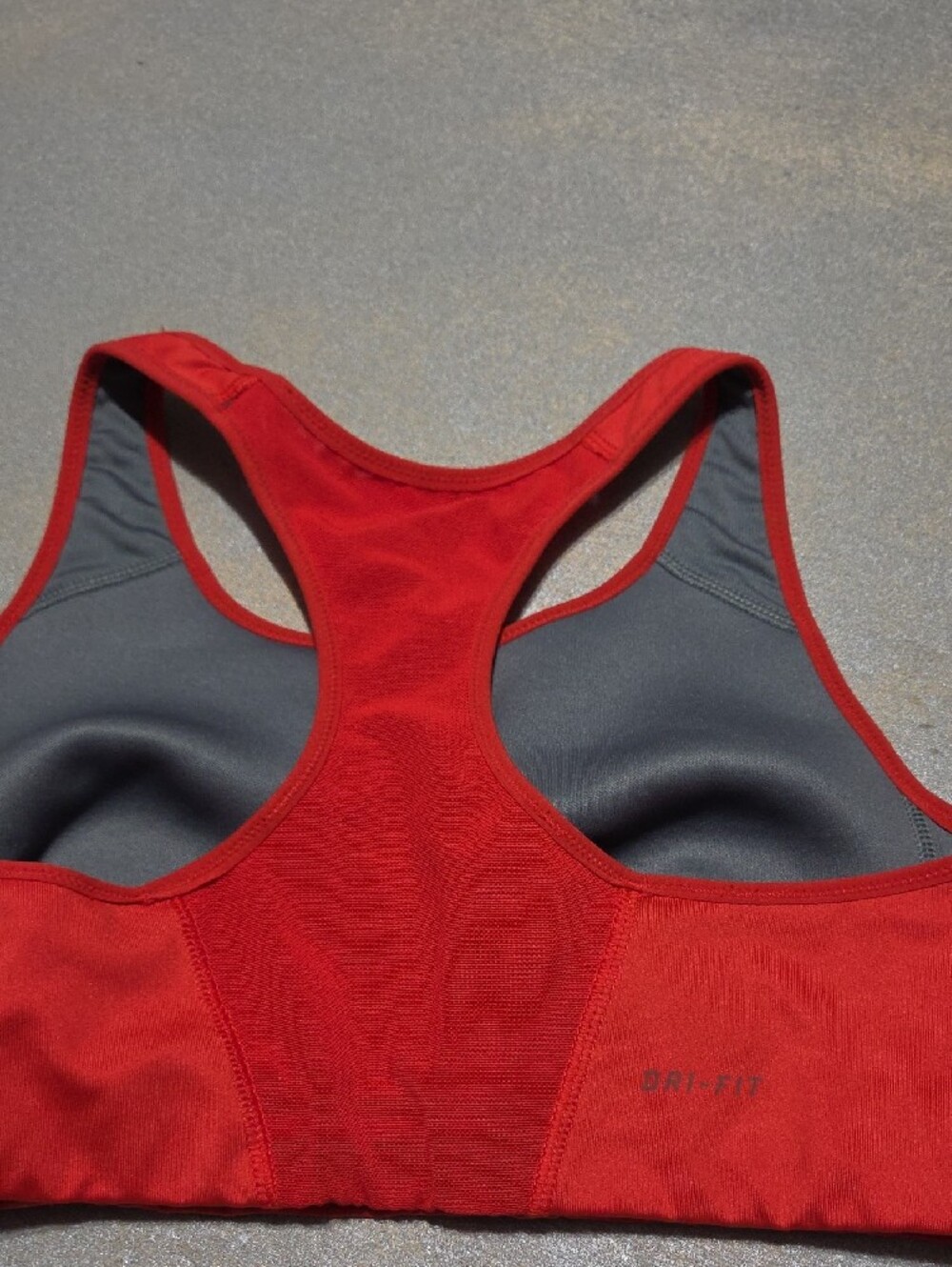 Nike Red Racerback Sports Bra with Subtle Swoosh - Picture 9 of 10